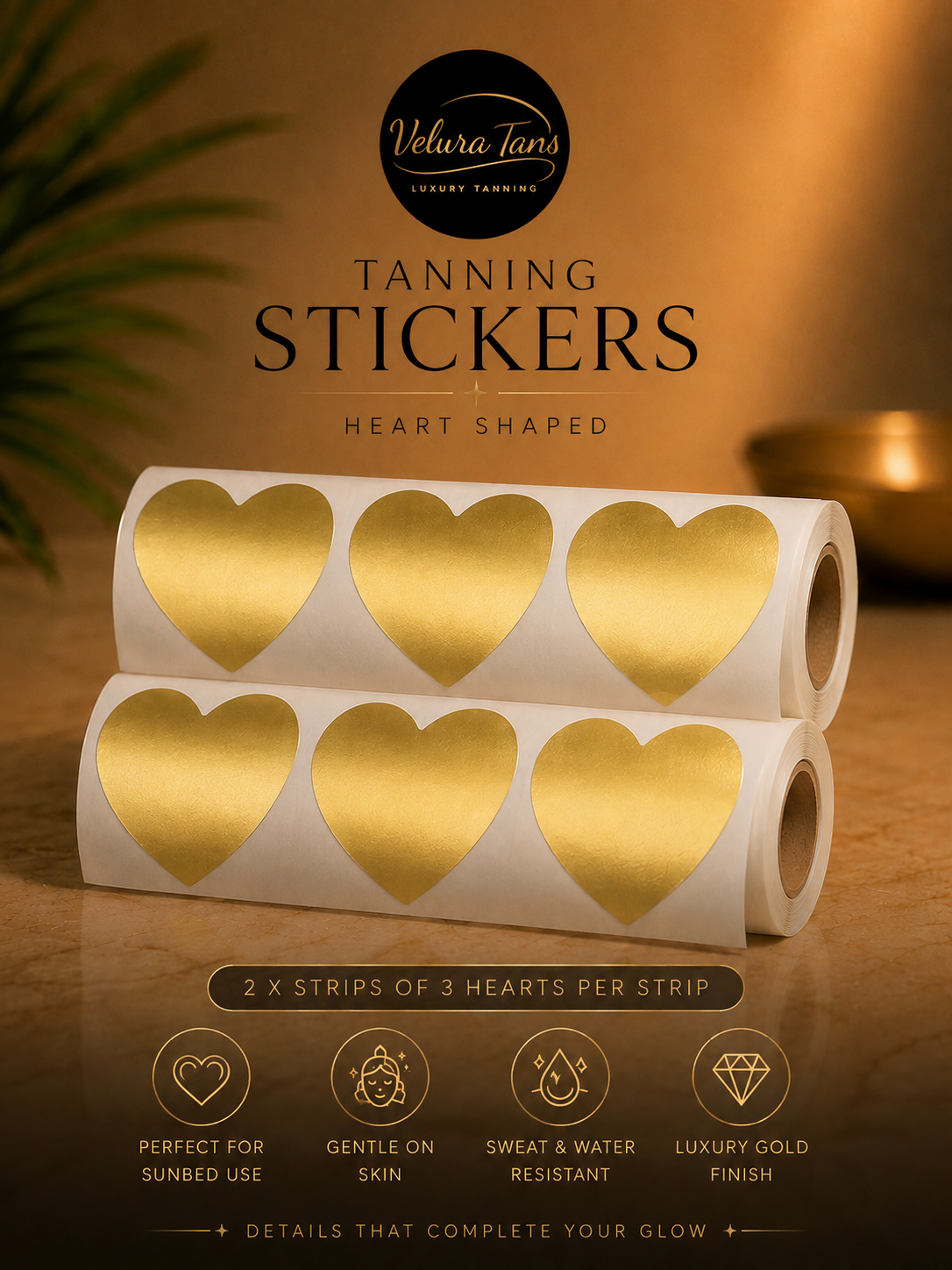 Velura Heart Tanning Stickers